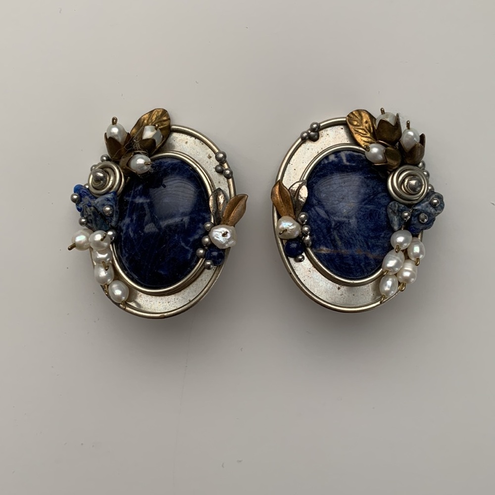Hand crafted earrings with baby fresh water pearls